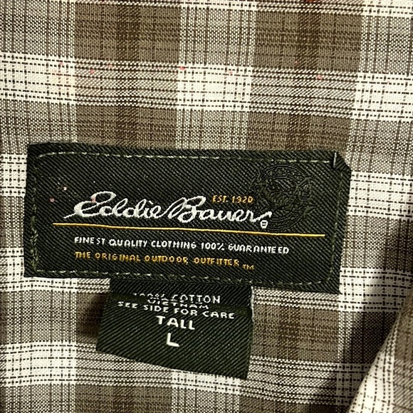 Eddie Bauer Button Down Shirt Adult Vintage Plaid Outdoor Basic Hiking Size L - Picture 6 of 7